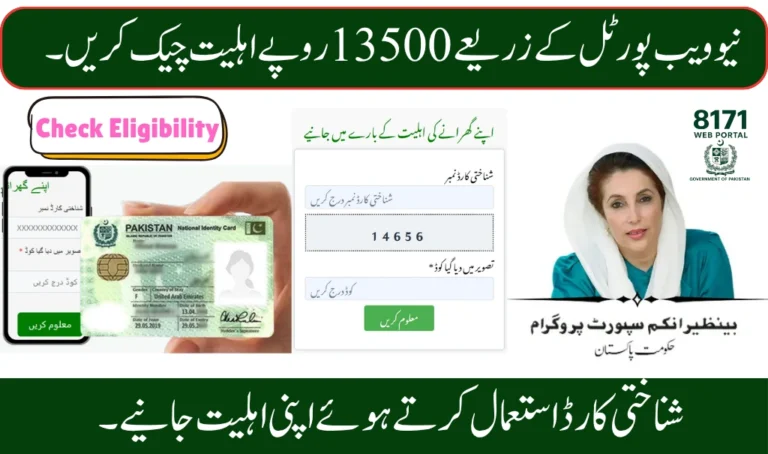 8171 Web Portal 2025 Check Online 13500 Payment By Using CNIC