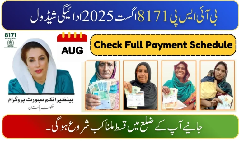 BISP 8171 August 2025 Payment Schedule – Complete District-Wise Release Dates
